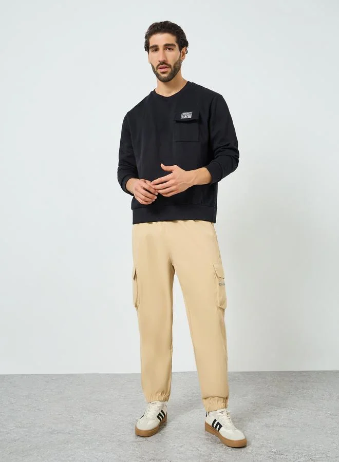 Take Two Men Beige Relaxed Fit Cargo Pants